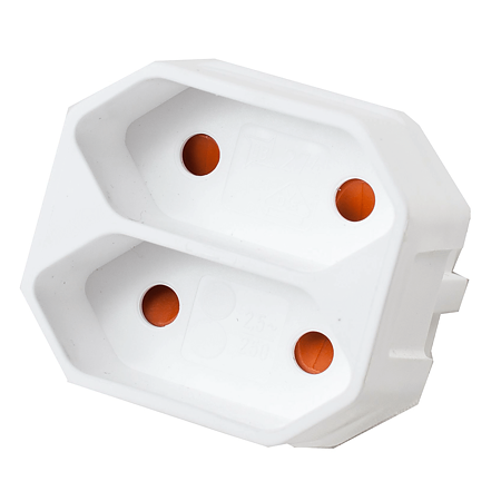 Adaptor dublu Euro cu protectie, 2 Euro, 250 V