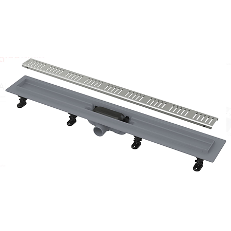 Rigola de dus Alca, cu gratar, inox, diametru 4 cm, dimensiuni 65 x 6 cm