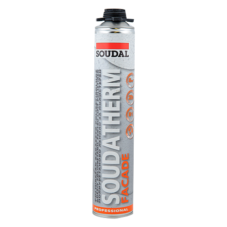 Adeziv poliuretanic polistiren expandat Soudal Soudatherm Facade, aplicare cu pistor, interior/exterior, 750 ml