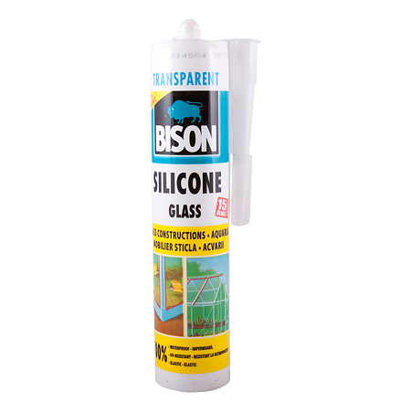 Silicon pentru sticla, Bison Glass, interior / exterior, transparent, 280 ml