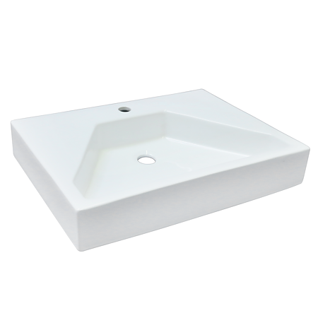 Lavoar cu montaj pe blat Sanotechnik K515, ceramica, alb, 60 x 45 x 10.5 cm