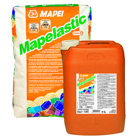 Mortar flexibil bicomponent Mapei Mapelastic, - 20 grade C, sac 24 kg Component A  + bidon 8 kg Component B