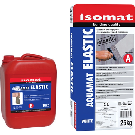 Mortar hidroizolant Isomat Aquamat-Elastic, interior/exterior, alb, 35 kg