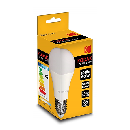 Bec LED Kodak A60, glob, E27, 10 W, 806 lm, lumina calda 3000K