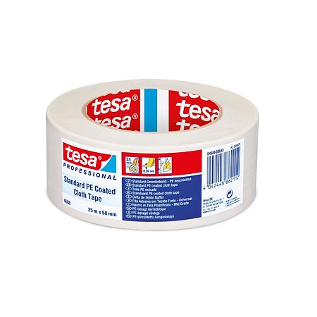 Banda adeziva reparatii Tesa Duct Tape, alb, 5 cm x 25 m