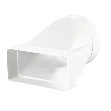 Adaptor circular/rectangular Vents, plastic, alb, Ø100, 55 x 110 mm