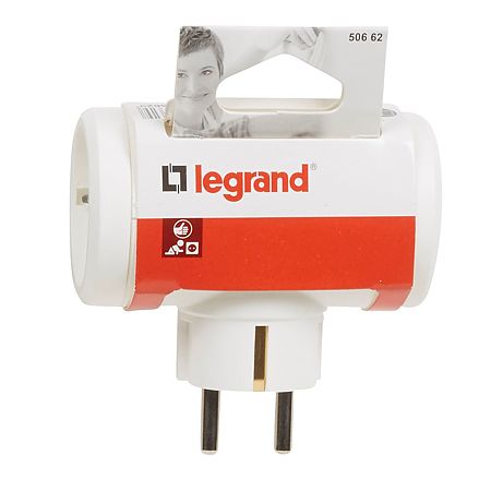 Adaptor priza Legrand, 3 iesiri, alb