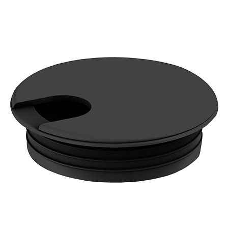 Trecere cablu birou, Teko, plastic, negru, diametru 70 mm, 25 mm