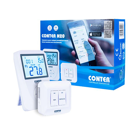 Termostat de ambient Conter N20, programabil, wireless