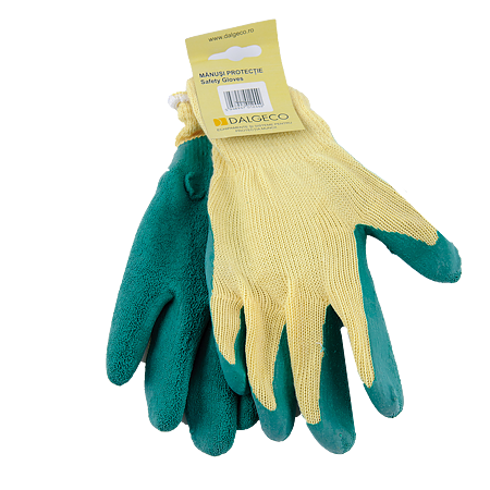 Manusi de protectie Dipper Verde tricotate din fibre mixte, imersate in latex, marimea 10