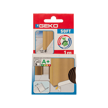 Prag izolator din spuma PVC, Geko Soft, maro, 38 x 2 mm x 1 m