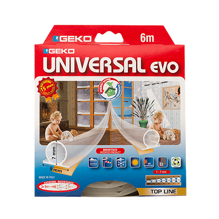 Garnitura adeziva termoplastica Geko Universal, transparent, 9 x 7 mm x 6 m