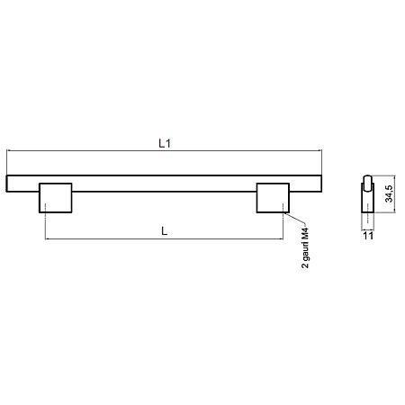 Maner FA 6286 96 mm, aluminiu mat