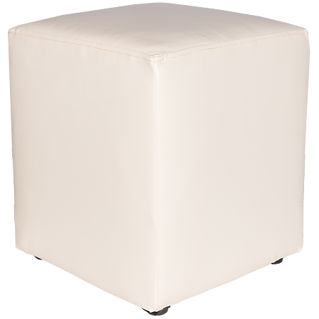 Taburet Cube, tapiserie piele ecologica, alb IP21894, 45x37x37 cm