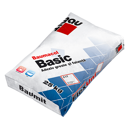 Adeziv pentru gresie si faianta Baumit Baumacol Basic, interior/exterior, 25 kg