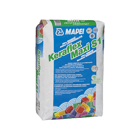 Adeziv pentru placi ceramice si roci naturale Mapei Keraflex Maxi S1, alb, 23 kg