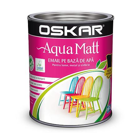 Vopsea pentru lemn/metal, Oskar Aqua Matt, interior/exterior, pe baza de apa, negru minimalist, 2.5 L