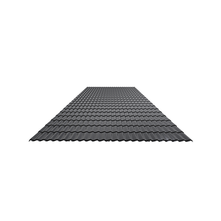 Tigla metalica Ecodach, gri, RAL 7016, finisaj mat structurat, 0.4 mm, 1160 x 1180 mm 