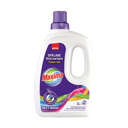 Detergent lichid pentru rufe Sano Maxima, MIX&WASH, 3 L