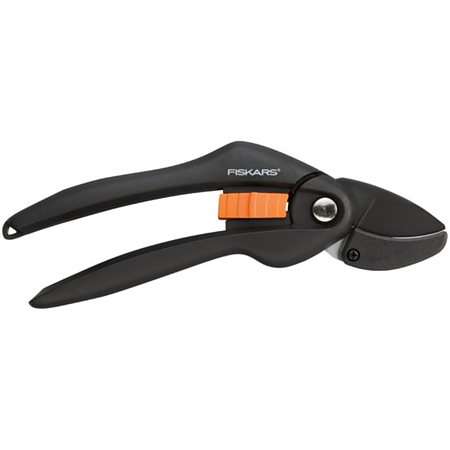 Foarfeca de gradinarit nicovala Fiskars Singlestep P25, manere ergonomice, 200 mm, negru oranj