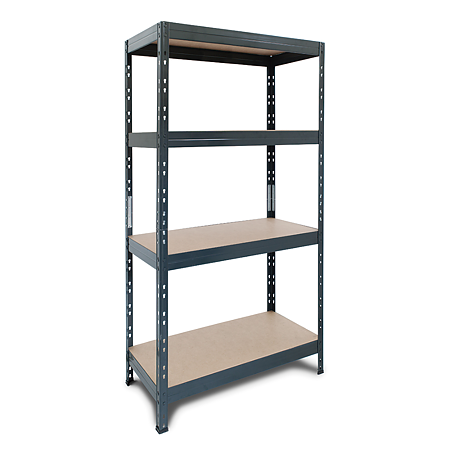 Raft Ar Shelving, lemn si metal, gri, 180 x 90 x 45 cm