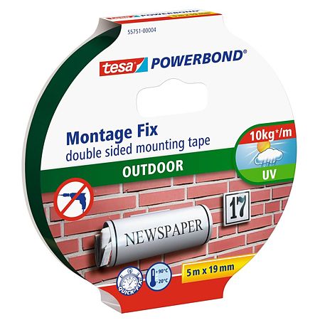 Banda dublu adeziva montaj Tesa Powerbond 55751, translucida, exterior, 19 mm, 5 m