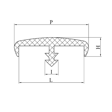 Cant cu profil „T”, PVC, crom, 80 m