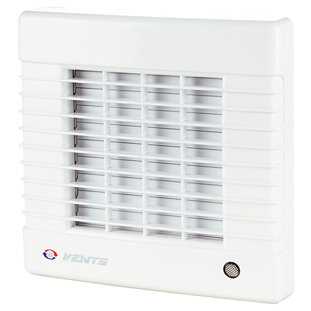 Ventilator de baie Vents, jaluzele automate, intrerupator pe fir, D 100 mm, 18 W, 2300 rpm, 98 mc/h, alb