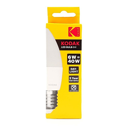 Bec LED Kodak C37, lumanare, E27, 6W, 480 lm, lumina rece 5000K