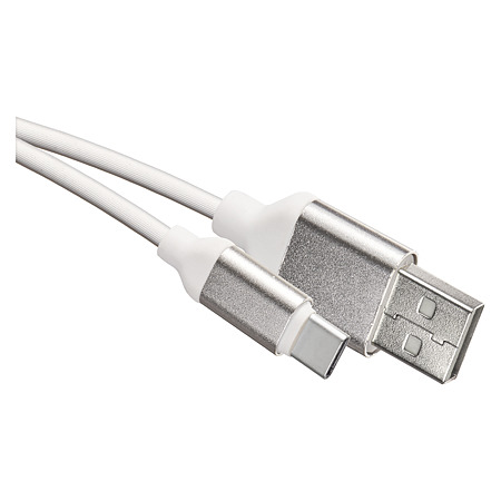 Cablu USB Emos 2.0 A/M-C/M, alb, 1 m