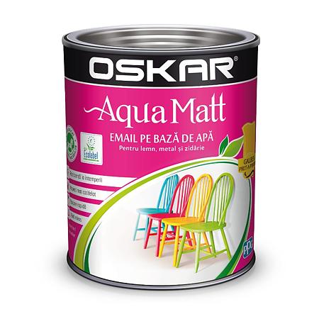 Vopsea pentru lemn/metal, Oskar Aqua Matt, interior/exterior, pe baza de apa, galben prêt-a-porter, 2,5 L