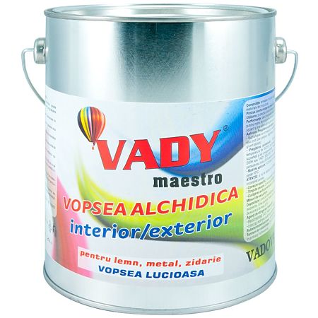 Vopsea alchidica Vady, bronz aluminiu, interior/exterior, 2,5 l