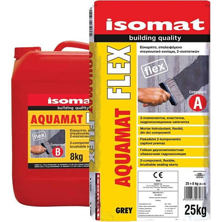 Mortar hidroizolant Isomat Aquamat-Flex, interior/exterior, gri, 33 kg