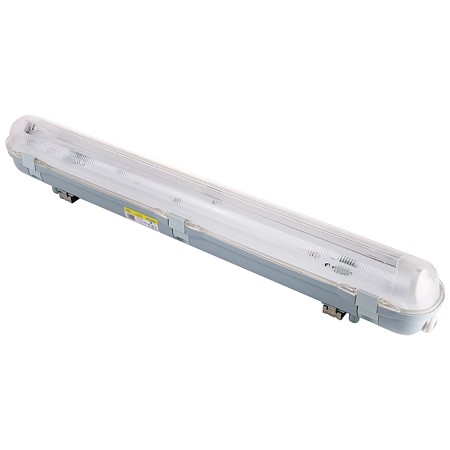 Corp iluminat pentru tub LED Hepol, G13, 1 x T8, IP65, gri, 655 x 80 x 100 mm