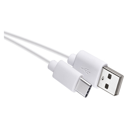 Cablu USB Emos 2.0 A/M-C/M, alb, 0.2 m