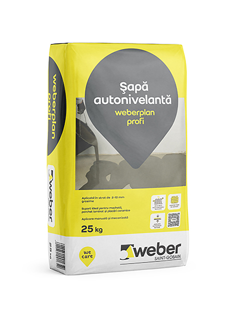 Sapa autonivelanta Weberplan Profi 25 kg, uz interior, trafic mediu