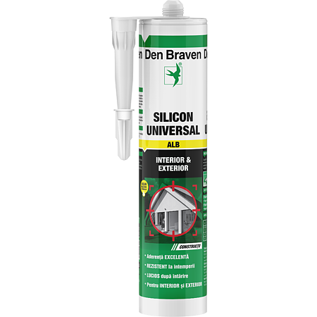 Silicon universal Den Braven 1001 U, alb, interior / exterior, 280 ml