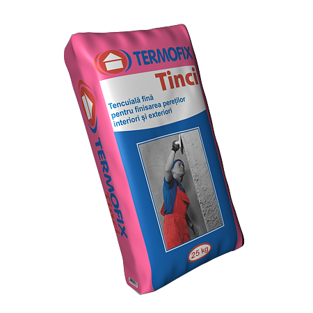 Tencuiala fina pentru finisarea peretilor interiori si exterior Termofix, 25 kg, gri