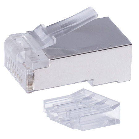 Set conectori RJ45 pentru cablu FTP CAT6, gri, 20 buc