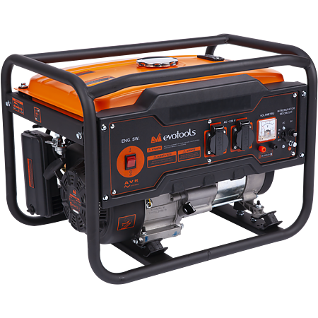 Generator curent electric monofazic Evotools KM2500A, 2.2 kW, 2 x 230 V, capacitate rezervor 15 l