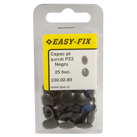 Capac plastic PZ2, negru, 25 buc