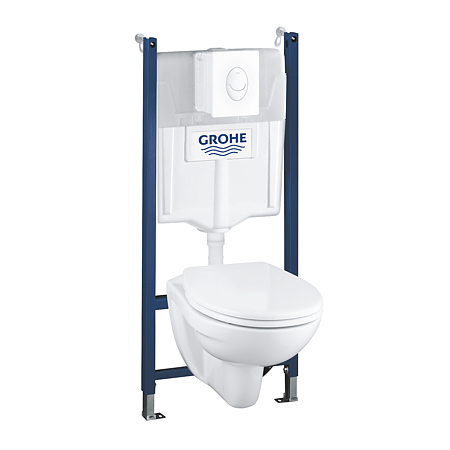  Set rezervor incastrat Grohe Solido 4 in 1, cu vas WC si clapeta, alb, max. 9 l