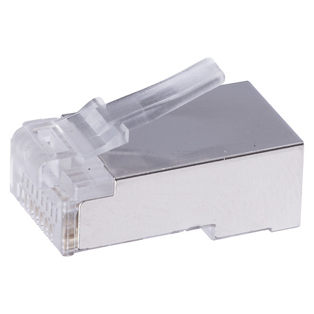 Set conectori RJ45 pentru cablu FTP CAT5E, gri, 20 buc