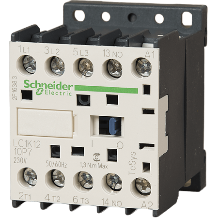 Contactor TeSys K, Schneider LC1K1210P7, 3P 12A, AC-3 440V - aux 1NO - 230V