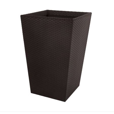 Ghiveci Keter Rattan Planter S, plastic, maro, 28,5 x 28,5 x 43,5 cm