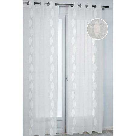 Perdea Palazzo 11509 din 100% poliester, alba 011, 140 x 260 cm