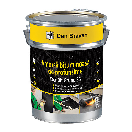 Amorsa bituminoasa, Den Braven Bit Grund S6, neagra, 19 kg