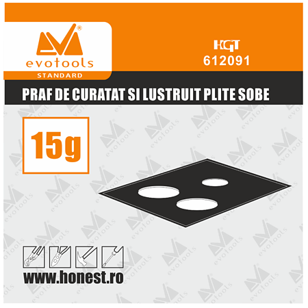 Praf curatat si lustruit plite sobe Evotools, 15 g