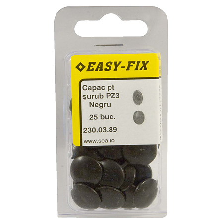 Capac plastic PZ3, negru, 25 buc