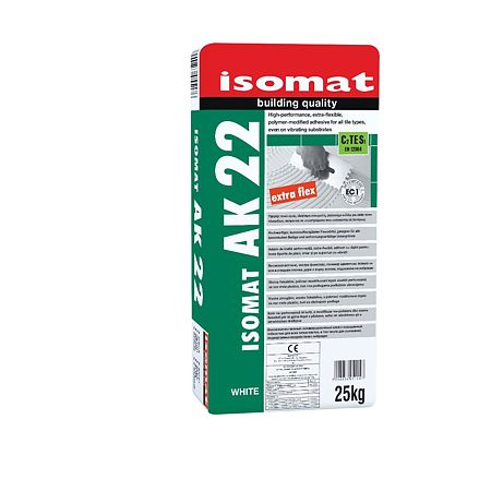 Adeziv placi ceramice si piatra Isomat AK-22, flexibil, alb, 25 kg